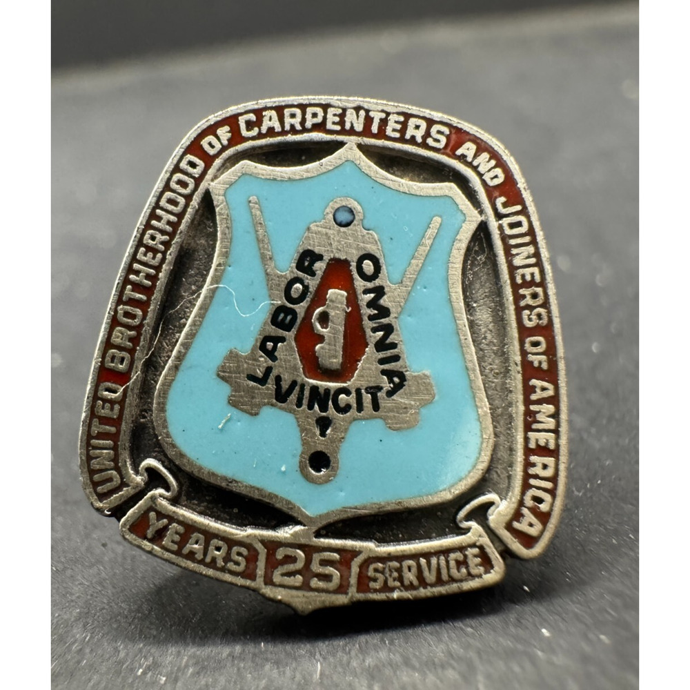 United Brotherhood of Carpenters & Joiners of America 25 Yrs Pin Sterling Silver